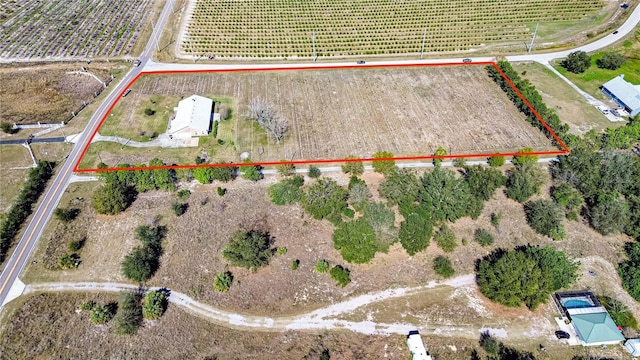 bird's eye view with a rural view