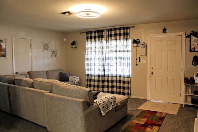 view of tiled living room