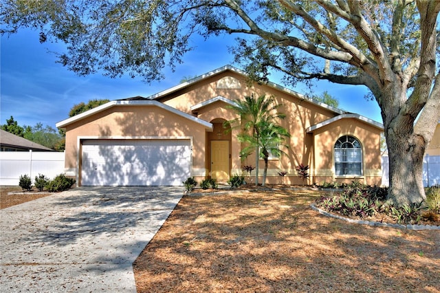 view of front of house with a garage