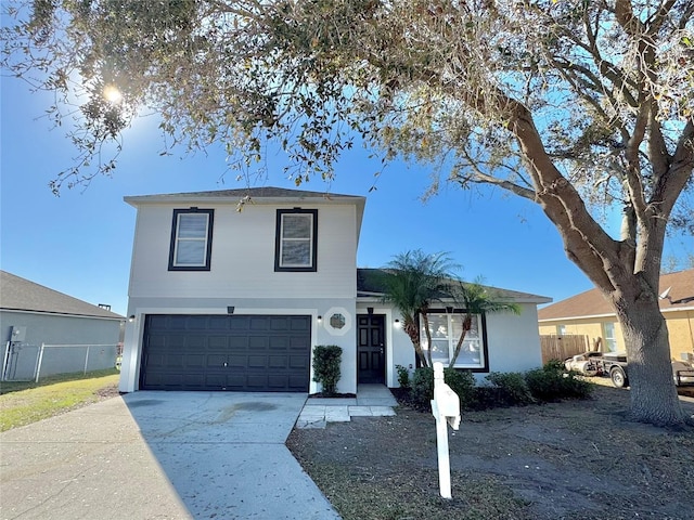 view of front of house with a garage