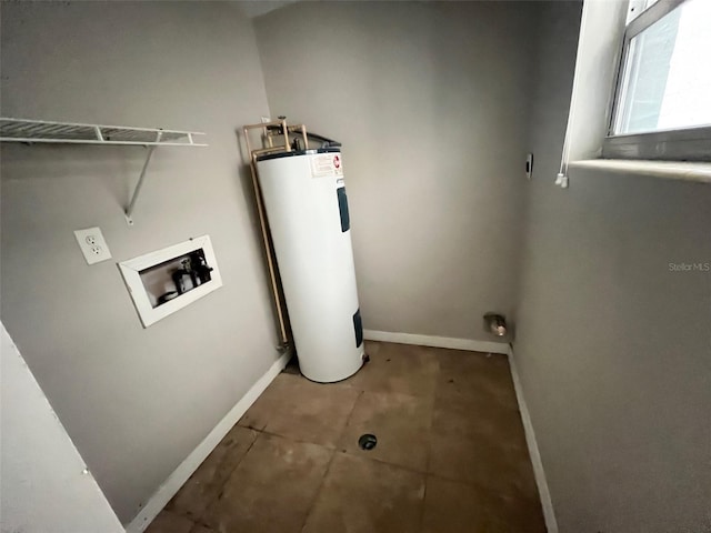 utility room with water heater