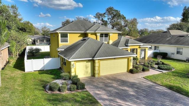 front of property featuring a garage and a front yard