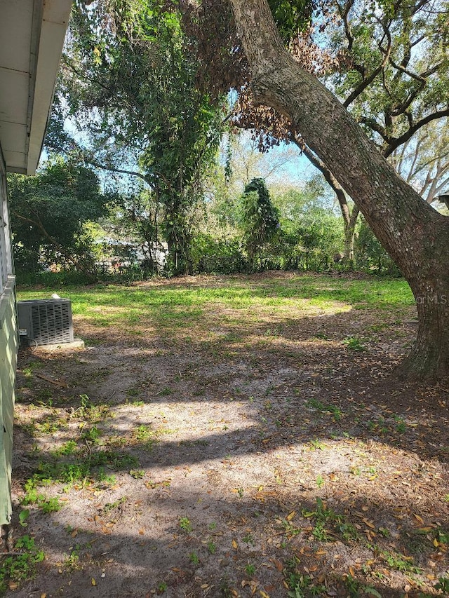 view of yard featuring cooling unit