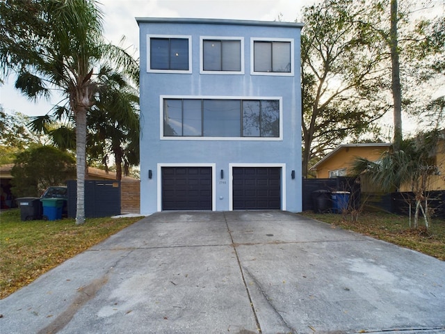 exterior space featuring a garage