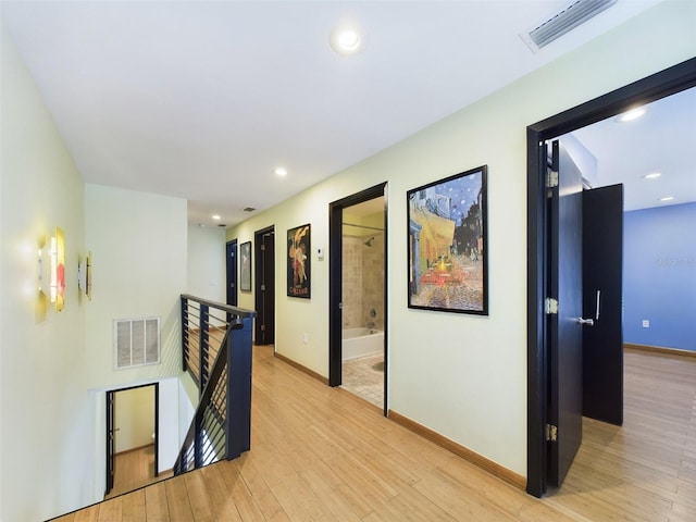1793 N Fort Harrison Ave, Clearwater, FL 33755 - hallway with light hardwood / wood-style flooring