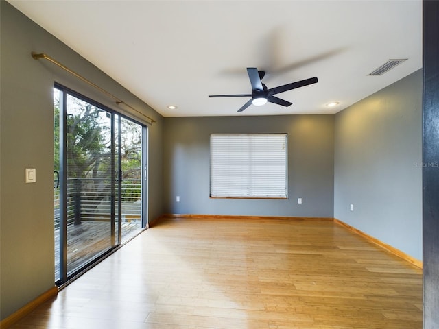 1793 N Fort Harrison Ave, Clearwater, FL 33755 - unfurnished room with light hardwood / wood-style flooring and ceiling fan