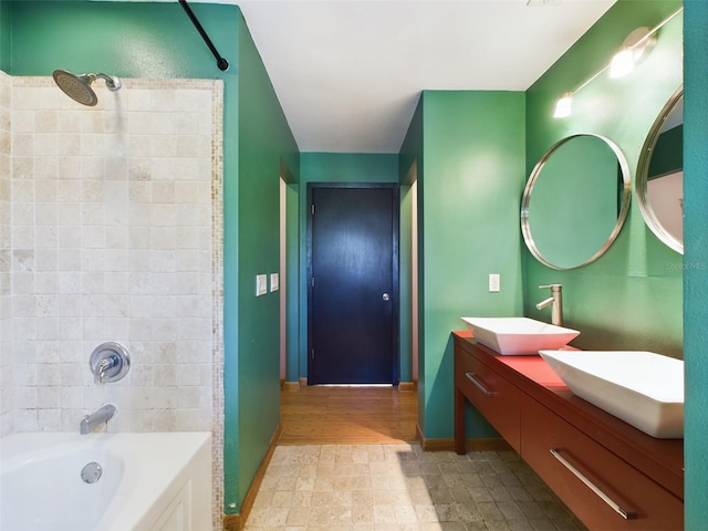 1793 N Fort Harrison Ave, Clearwater, FL 33755 - bathroom with vanity and tiled shower / bath combo