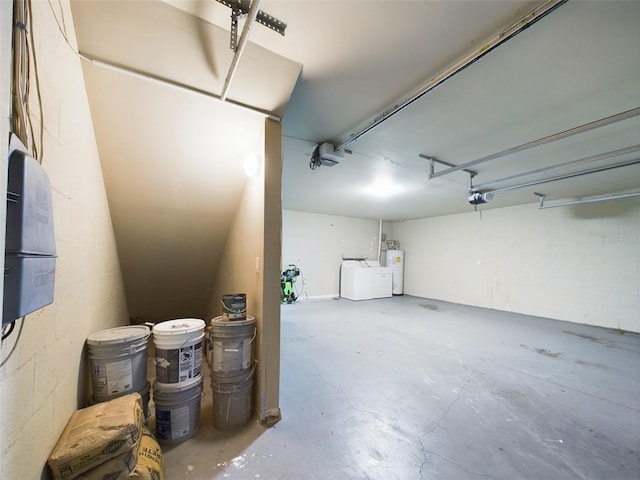 1793 N Fort Harrison Ave, Clearwater, FL 33755 - garage with a garage door opener, washer and clothes dryer, and water heater