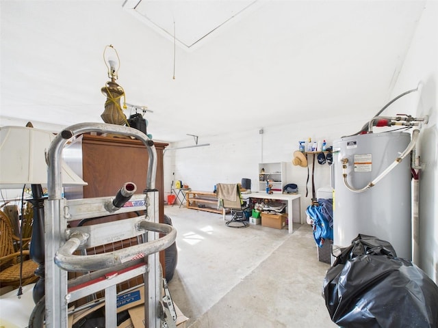 interior space featuring water heater