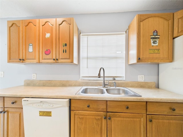 91 W Cedarwood Cir, Kissimmee, FL 34743 - kitchen featuring white dishwasher, a sink, and light countertops