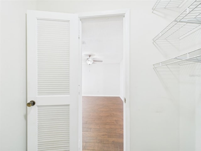 2434 Mill Run Blvd, Kissimmee, FL 34744 - spacious closet featuring ceiling fan and wood finished floors