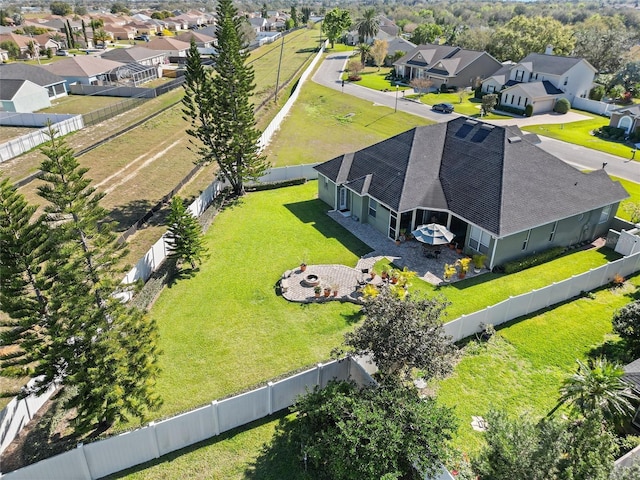 bird's eye view with a residential view