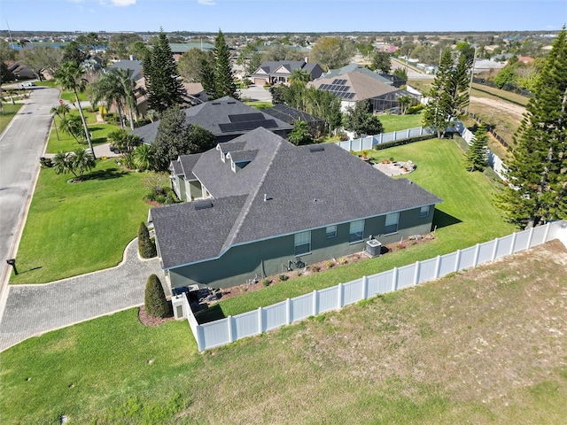 drone / aerial view with a residential view