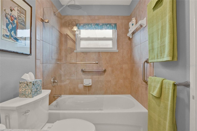 full bathroom featuring shower / bath combination and toilet