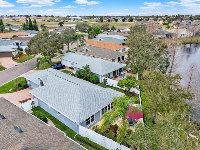 aerial view with a residential view