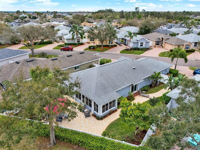 aerial view with a residential view