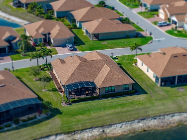 drone / aerial view with a residential view