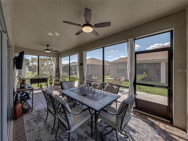 view of sunroom