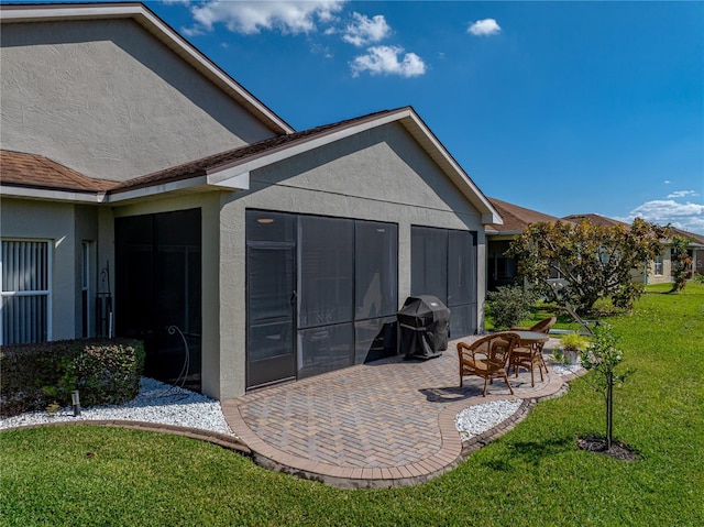 exterior space with a sunroom