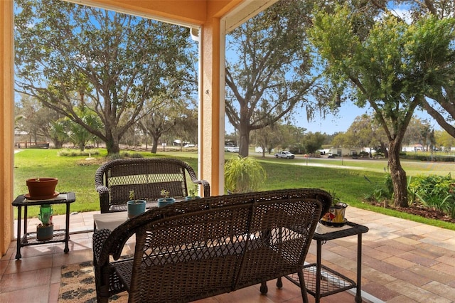 view of patio featuring outdoor dining space