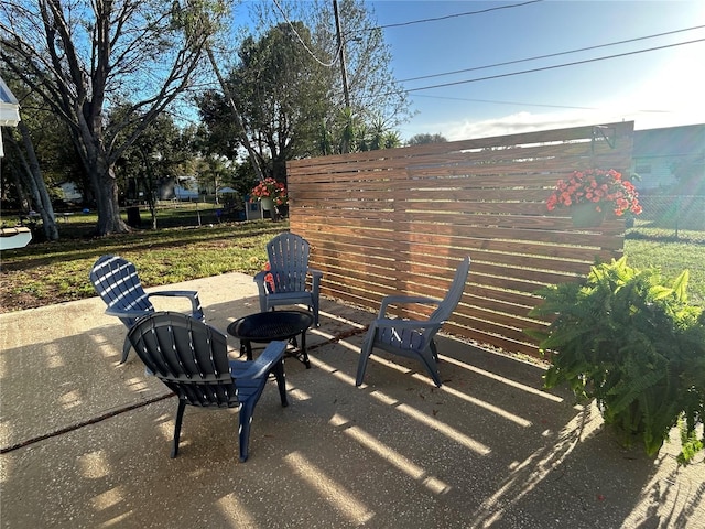 view of patio / terrace with fence