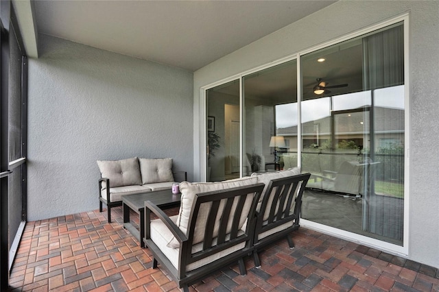 view of patio featuring an outdoor living space