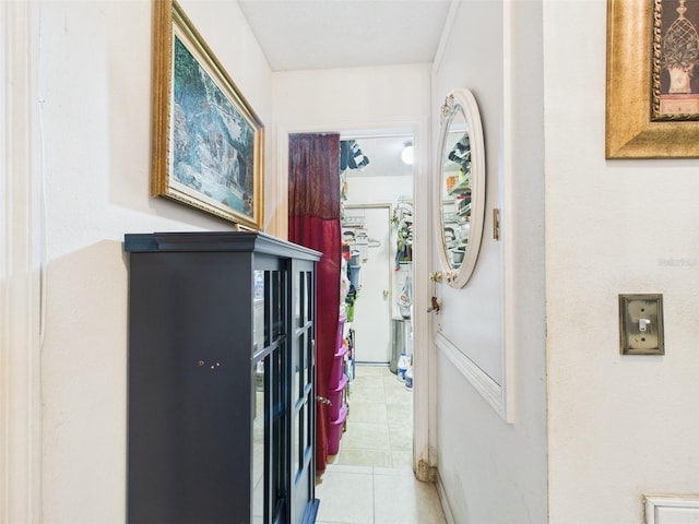 corridor with tile patterned flooring