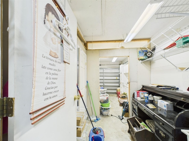 storage room with a garage