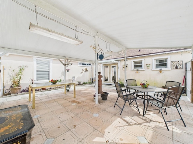 view of patio featuring outdoor dining space