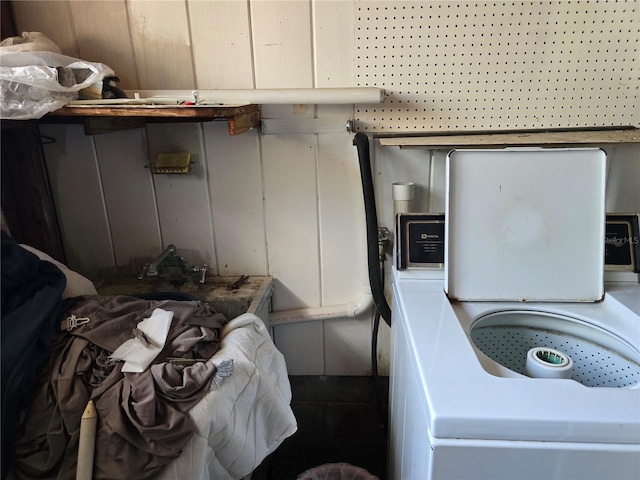 interior space with washer / clothes dryer