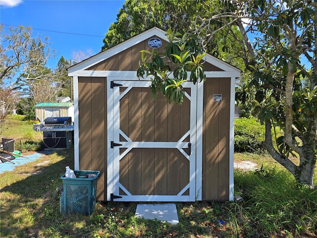 view of shed