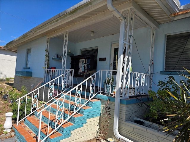 wooden deck with covered porch