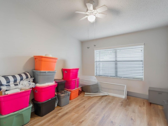 storage room featuring a ceiling fan