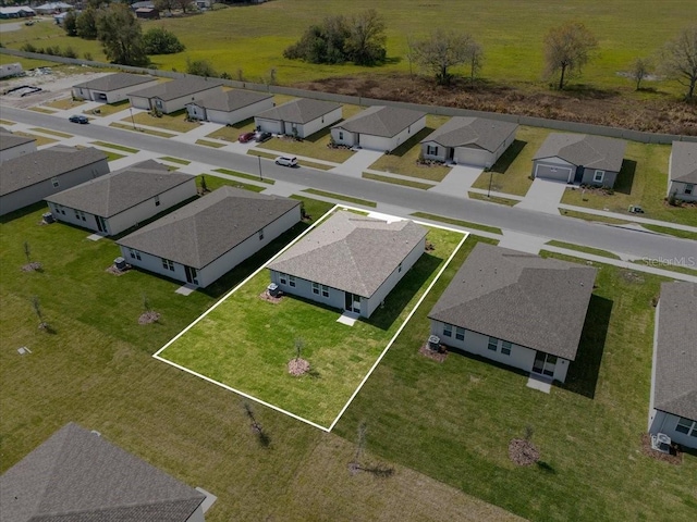 bird's eye view with a residential view