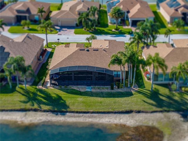 bird's eye view with a residential view