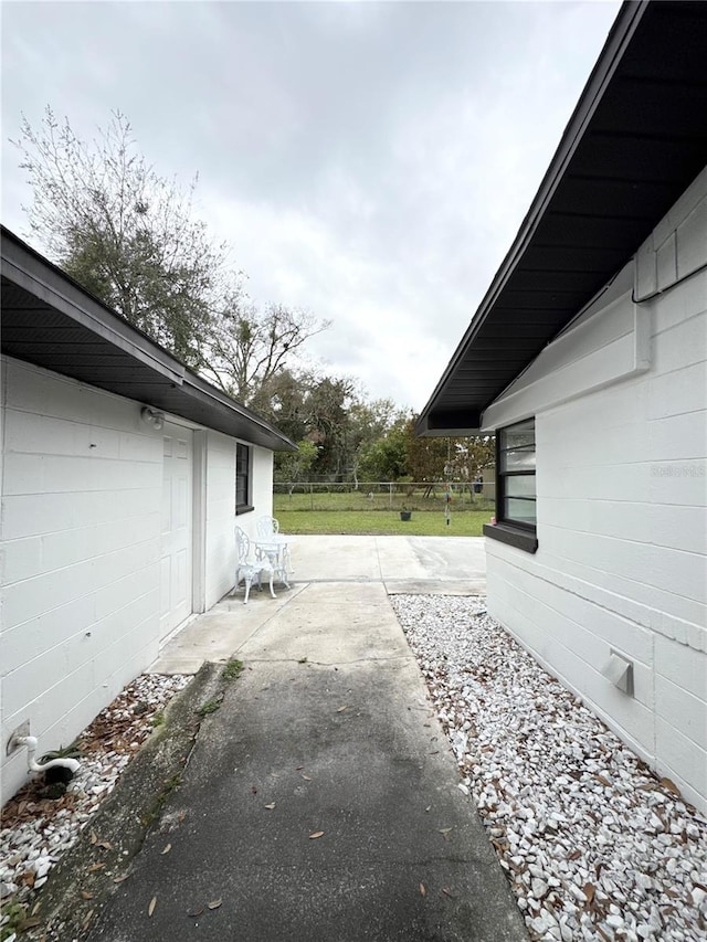 view of yard with a patio area and fence