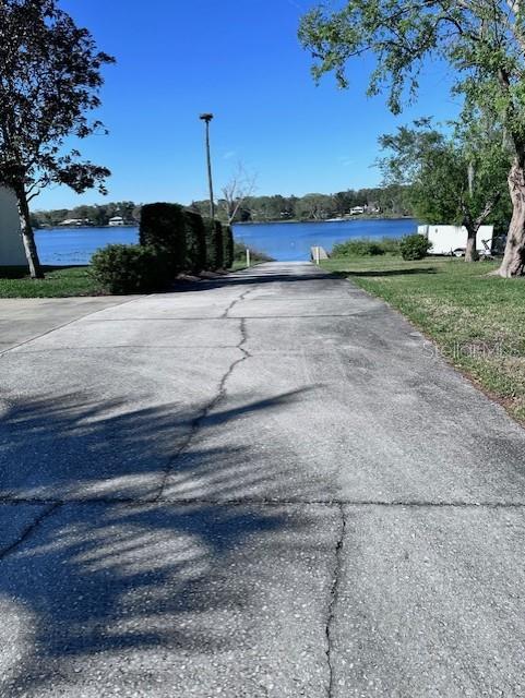 view of road featuring a water view