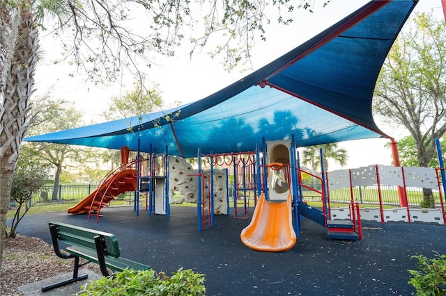 community play area with fence