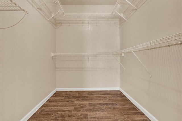 spacious closet with wood tiled floor