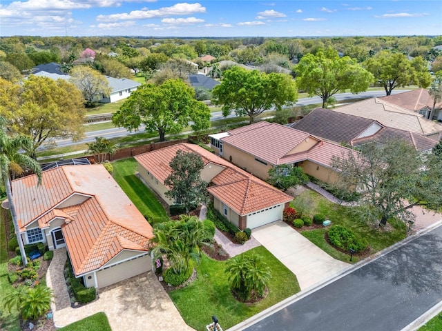 aerial view with a residential view