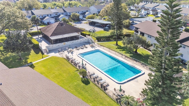 aerial view featuring a residential view