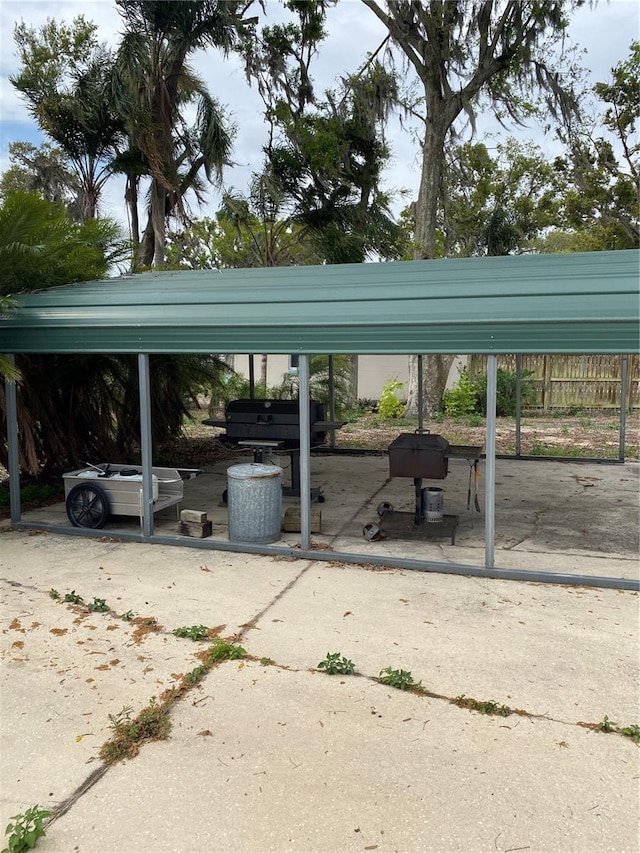 view of car parking with a carport