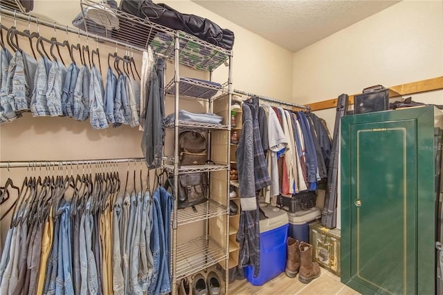 spacious closet with wood finished floors
