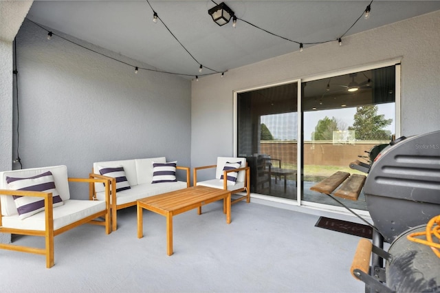 view of patio / terrace with an outdoor living space