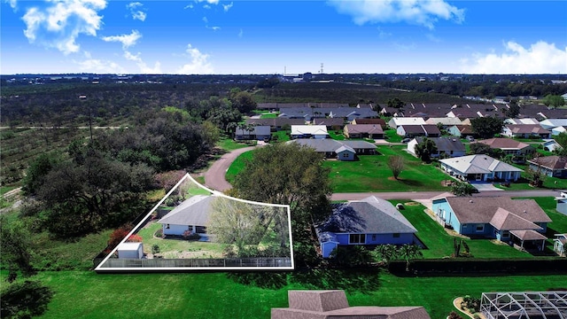 bird's eye view featuring a residential view