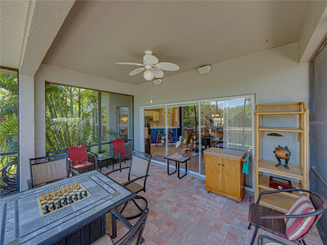 view of patio / terrace with ceiling fan