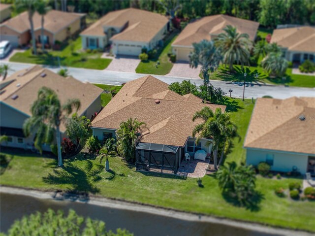 bird's eye view with a residential view
