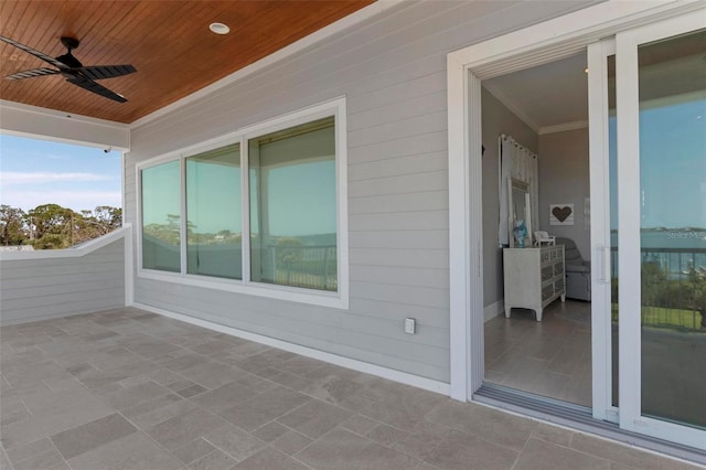 view of patio / terrace with ceiling fan