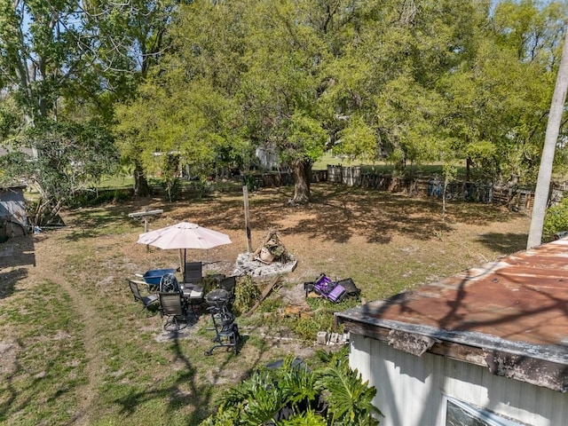 view of yard with fence