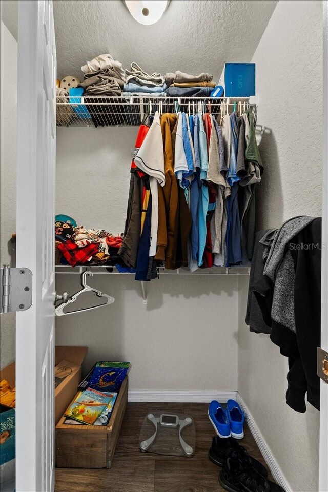 spacious closet with wood finished floors